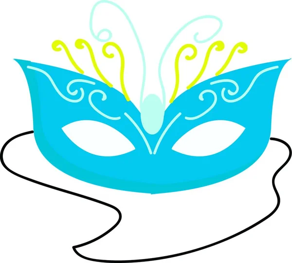 Illustration Vectorielle Masque Carnaval Bleu Sur Fond Blanc — Image vectorielle