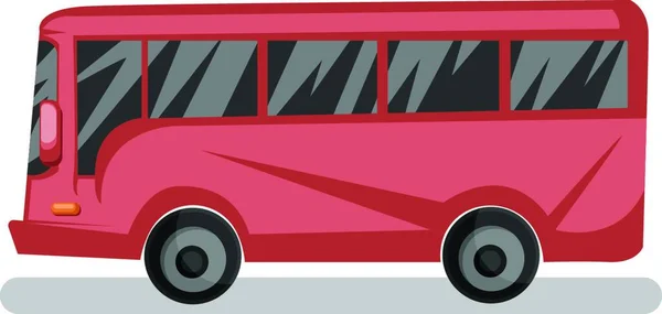 白い背景に赤いバスの側面図ベクトルイラスト — ストックベクタ