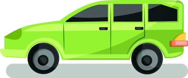 Hellgrüne Familienauto Vektor Illustration Auf Weißem Hintergrund — Stockvektor