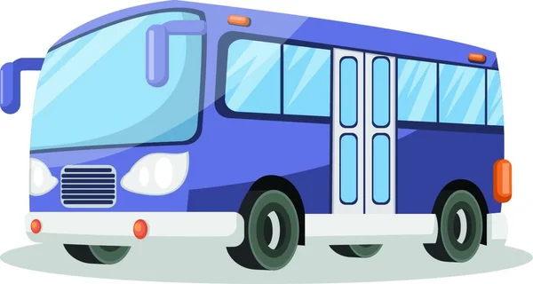 Paarse Bus Met Deuren Middelste Vector Illustratie Witte Achtergrond — Stockvector