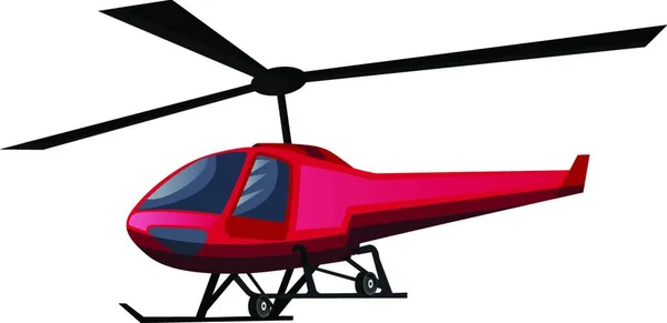 Beyaz Arka Planda Kırmızı Helikopter Vektör Illustration — Stok Vektör