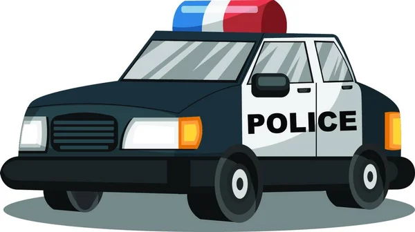 Illustration Vectorielle Véhicule Police Bleu Profond Blanc Sur Fond Blanc — Image vectorielle
