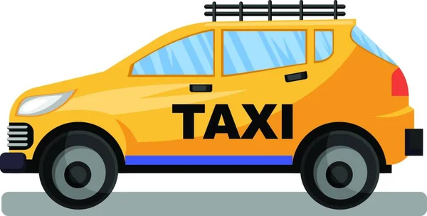 Beyaz Arka Planda Sarı Taksi Araba Vektör Işareti — Stok Vektör