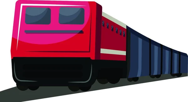 Rosso Grigio Scuro Vista Frontale Del Trasporto Treno Vettore Illustrazione — Vettoriale Stock