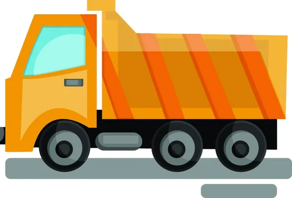 Cartoon Geel Vervoer Truck Vector Illustratie Witte Achtergrond — Stockvector