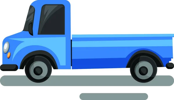 Μπλε Φορτηγό Στυλ Κινουμένων Σχεδίων Εικόνα Διάνυσμα Λευκό Φόντο — Διανυσματικό Αρχείο