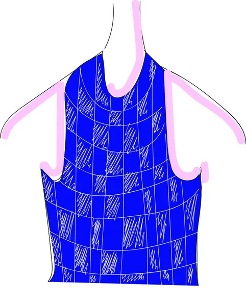 Blauw Wit Vierkant Patroon Shirt Opknoping Een Jurk Hanger Vector — Stockvector