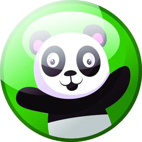 Karakter Kartun Panda Hitam Dan Putih Dengan Lengan Bergambar Vektor - Stok Vektor