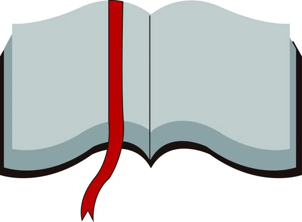 Libro Aperto Con Pagine Bianche Pennarello Rosso Illustrazione Vettoriale Sfondo — Vettoriale Stock