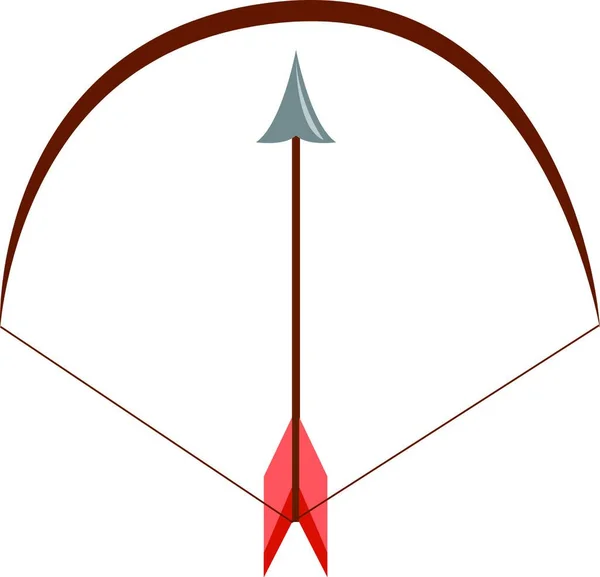 Arco Marrone Freccia Vettoriale Illustrazione Sfondo Bianco — Vettoriale Stock