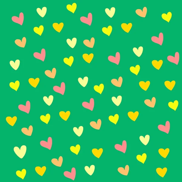 Ilustración Vectorial Textura Del Corazón Sobre Fondo Verde Marco Blanco — Vector de stock