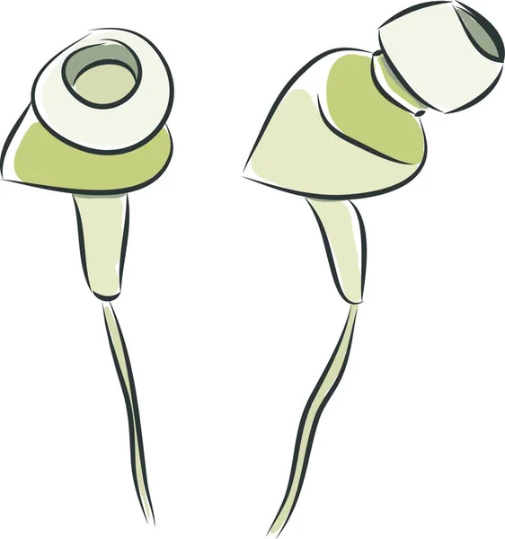 Illustration Vectorielle Simple Des Écouteurs Blancs Sur Fond Blanc — Image vectorielle