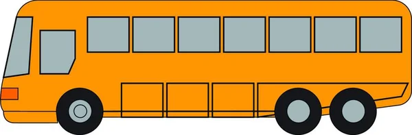 Lange Gele Bus Vector Illustratie Witte Achtergrond — Stockvector