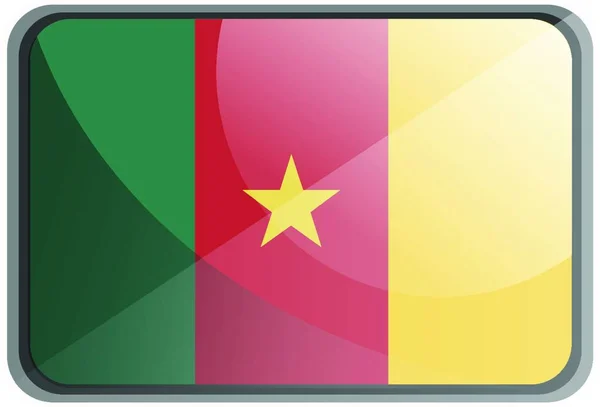 Vektor Illustration Kameruns Flagga Vit Bakgrund — Stock vektor