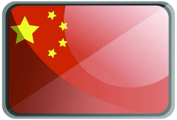 Απεικόνιση Διάνυσμα Της Σημαίας Της Κίνας Λευκό Φόντο — Διανυσματικό Αρχείο