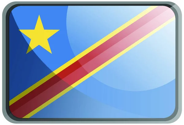 Vektorová Ilustrace Vlajky Demokratické Republiky Kongo Bílém Pozadí — Stockový vektor