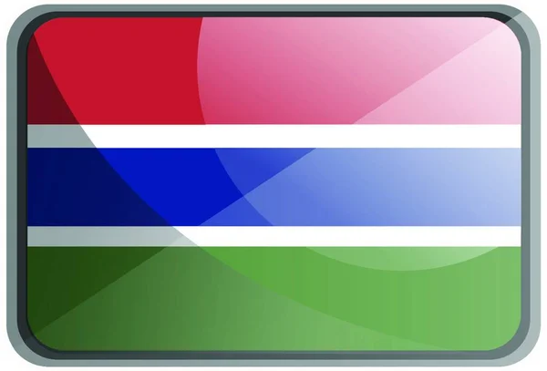 Vektor Illustration Der Gambia Flagge Auf Weißem Hintergrund — Stockvektor