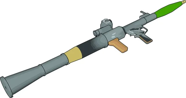 Vector Illustration White Background Military Shoulder Fired Rocket Launcher — Stock Vector