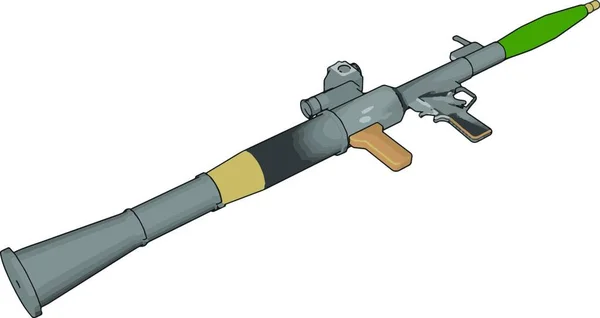 Vector Illustratie Witte Achtergrond Van Een Militaire Schouder Ontslagen Raketwerper — Stockvector