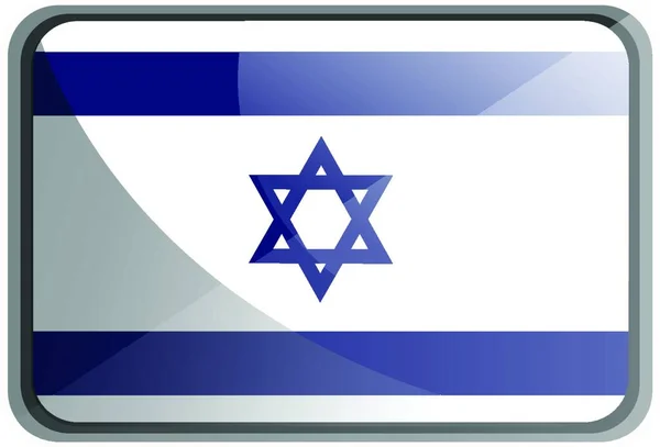Vektorová Ilustrace Izraelské Vlajky Bílém Pozadí — Stockový vektor
