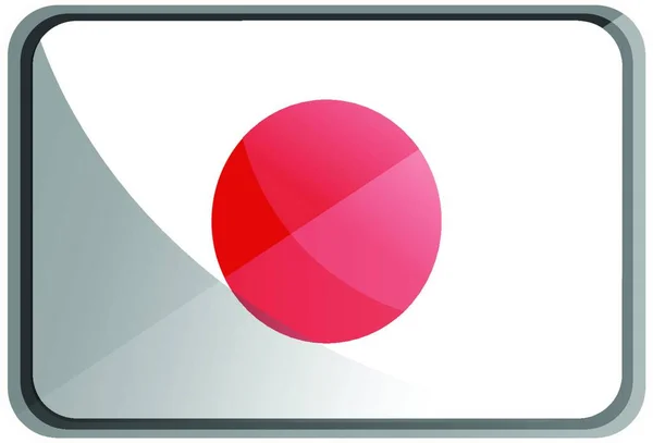 Vector Illustratie Van Japan Vlag Witte Achtergrond — Stockvector