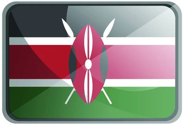 Vector Illustration Kenya Flag White Background — Stock Vector