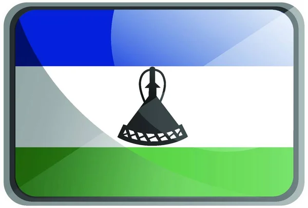 Απεικόνιση Διανύσματος Της Σημαίας Λεσότο Λευκό Φόντο — Διανυσματικό Αρχείο