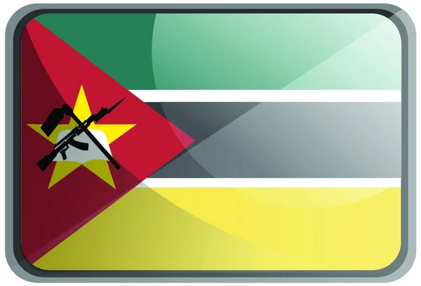 Vector Illustration Mozambique Flag White Background — Stock Vector