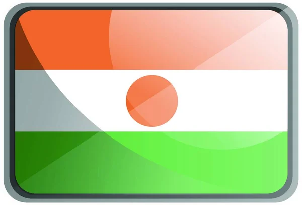 尼日尔旗子的向量例证在白色背景 — 图库矢量图片