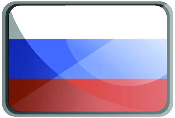 Vector Illustration Russia Flag White Background — Stock Vector