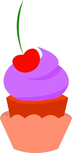 Delicioso Vetor Cupcake Ilustração Cor — Vetor de Stock