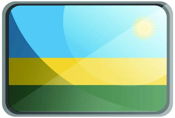 Vector Illustration Rwanda Flag White Background — Stock Vector
