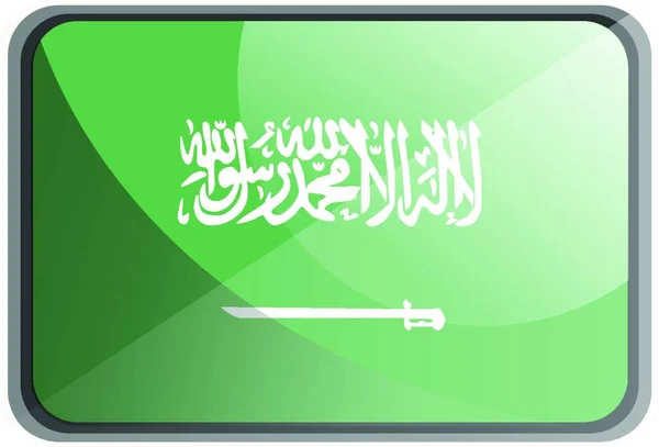 Vektor Illustration Saudiarabiens Flagga Vit Bakgrund — Stock vektor