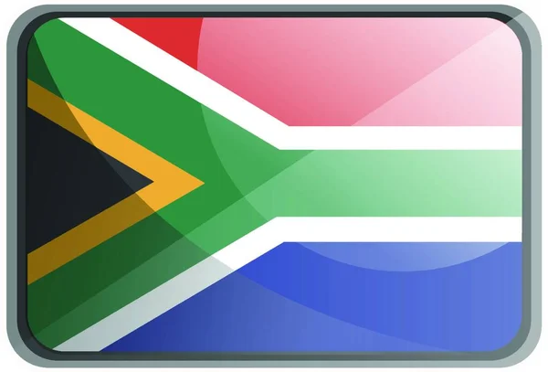 Illustrazione Vettoriale Della Bandiera Sudafricana Sfondo Bianco — Vettoriale Stock
