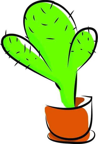 Cactus Potted Vetor Potenciômetro Terra Ilustração Cor —  Vetores de Stock