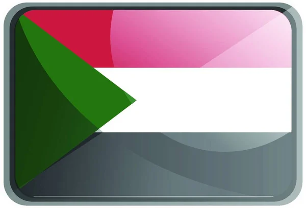 Векторная Иллюстрация Флага Судана Белом Фоне — стоковый вектор