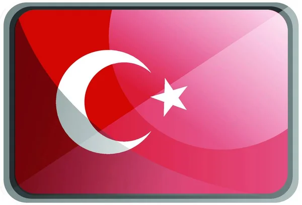 Vektor Illustration Turkiet Flagga Vit Bakgrund — Stock vektor