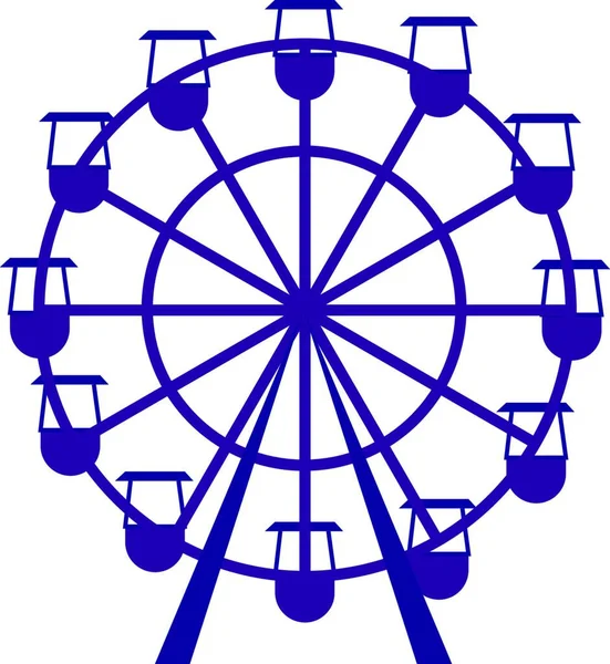 Ferris Wheel Icon Cartoon Amusement Park Vector Illustration Web Design — Stock Vector