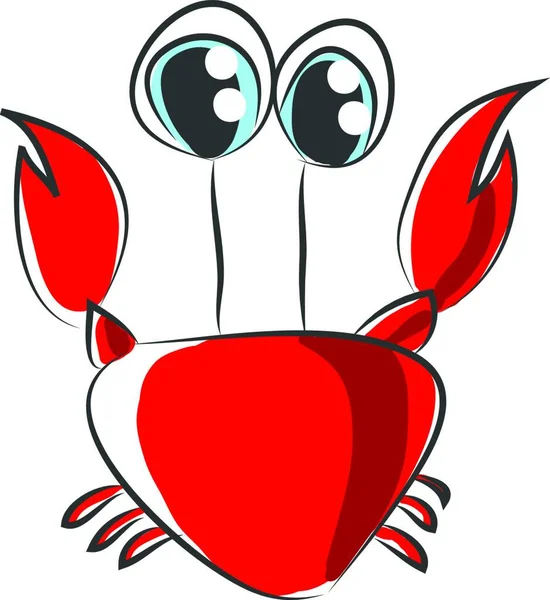 红色螃蟹向量例证的动画片在白色背景 — 图库矢量图片