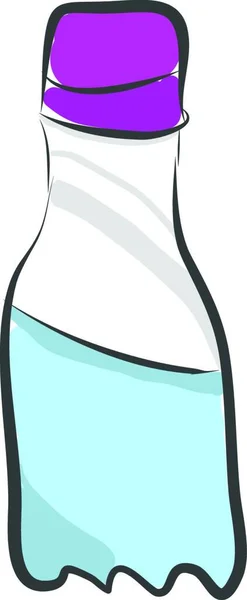 Необычный Дизайн Мультяшной Бутылки Наполненной Водой Имеет Фиолетовый Цвет Винтовой — стоковый вектор