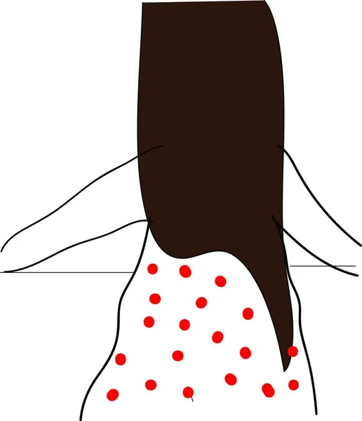 Ilustração Uma Menina Vestido Preto — Vetor de Stock