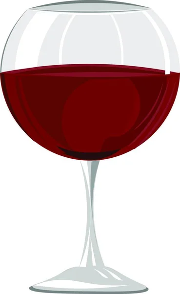 Copo Vinho Tinto Com Uma Reflexão Sobre Fundo Branco —  Vetores de Stock