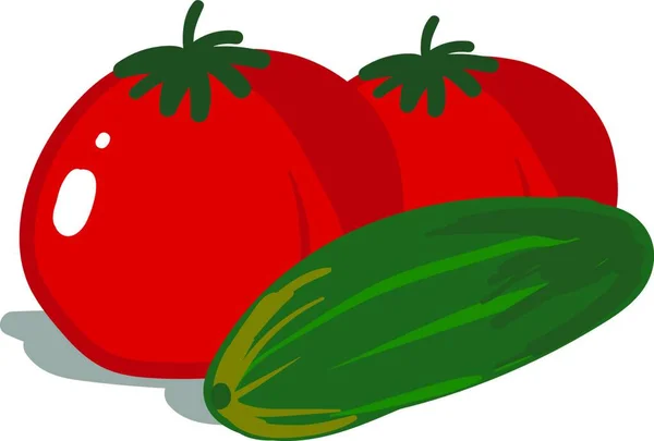 Ilustração Vetorial Tomate Vermelho Branco — Vetor de Stock