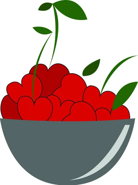 Manzana Roja Con Corazón — Vector de stock