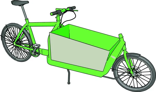 트롤리를 자전거는 삽화를 장소에서 장소로 물건의 수송을 있습니다 — 스톡 벡터