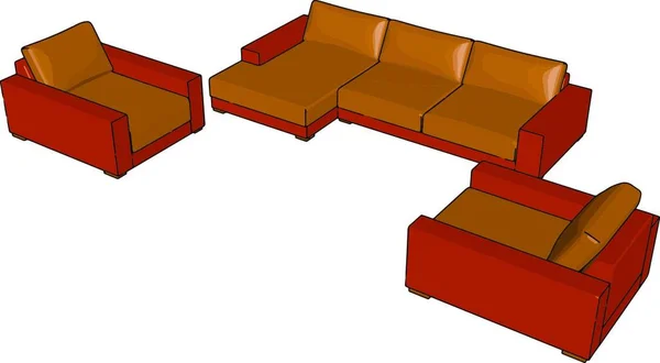 Sofa Yang Juga Dikenal Sebagai Sofa Atau Sofa Adalah Perabotan - Stok Vektor