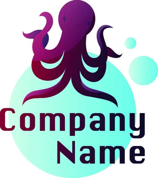 Octopus Company Logo Vector Illustration White Background — Stock Vector
