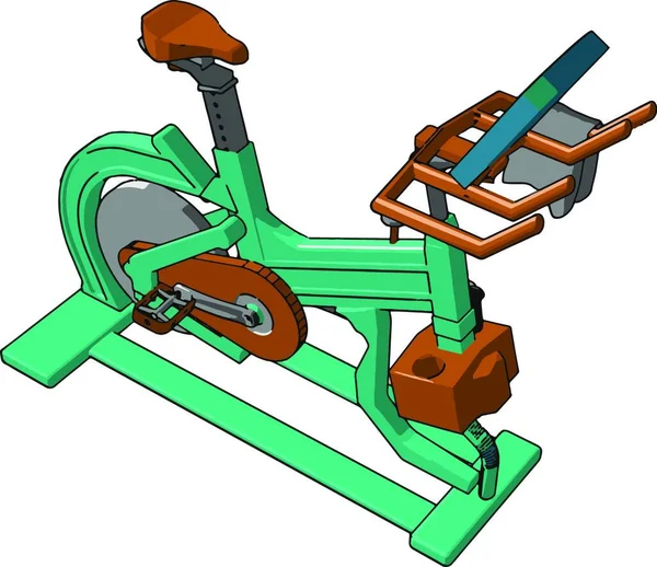 Sebuah Sepeda Stasioner Berupa Pedal Pelana Dan Beberapa Bentuk Tempat - Stok Vektor