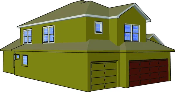 家は基本的に窓の柱の壁欄ヤードのドアは 木材や金属石鉄コンクリートベクター色の図面やイラストで構成されています — ストックベクタ