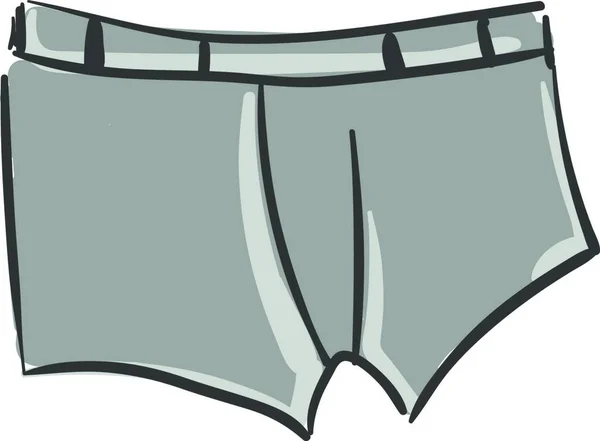 Comfortable Wear Grey Men Underpants Shorts Vector Color Drawing Illustration — Stock Vector